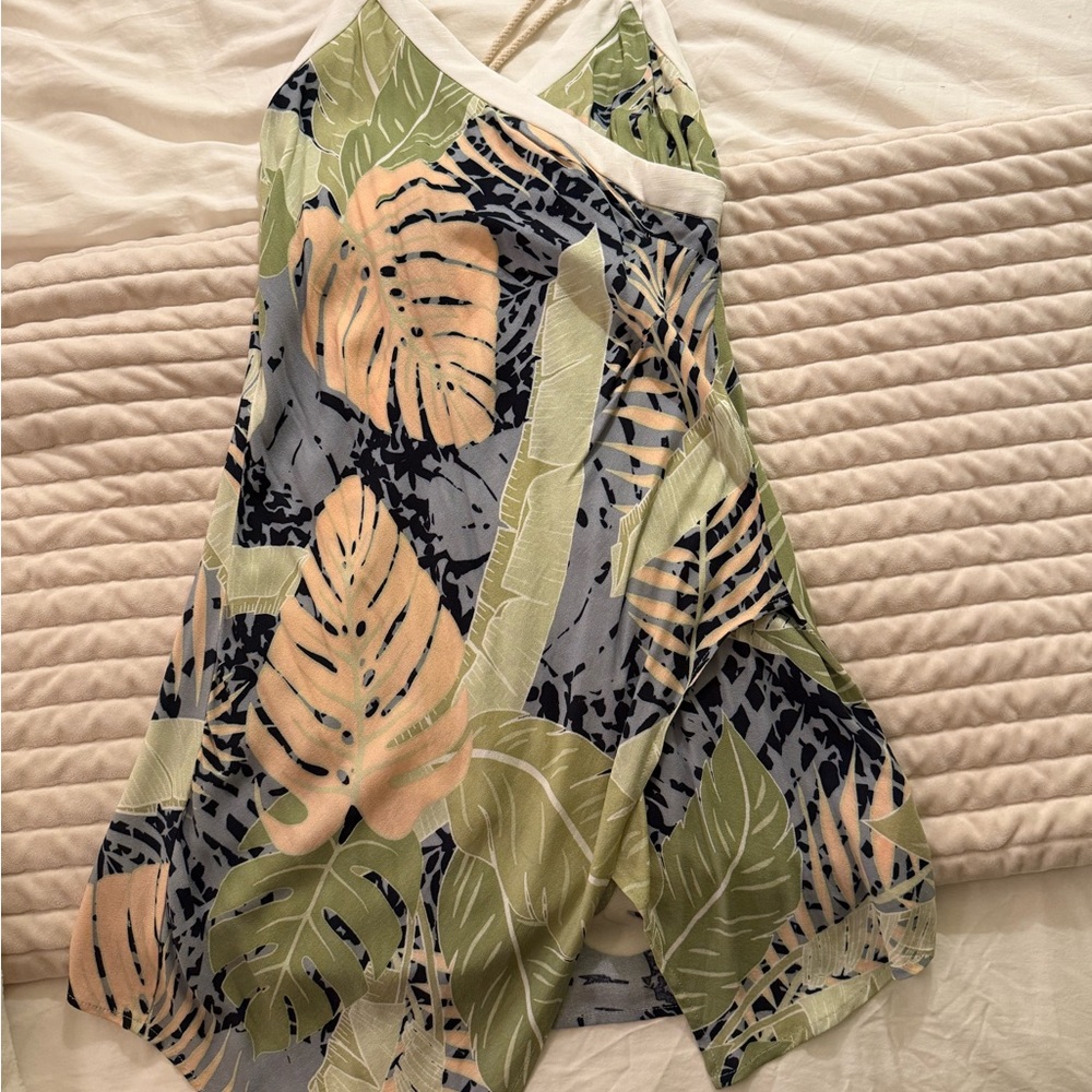 Tropical Leaf Print Dress